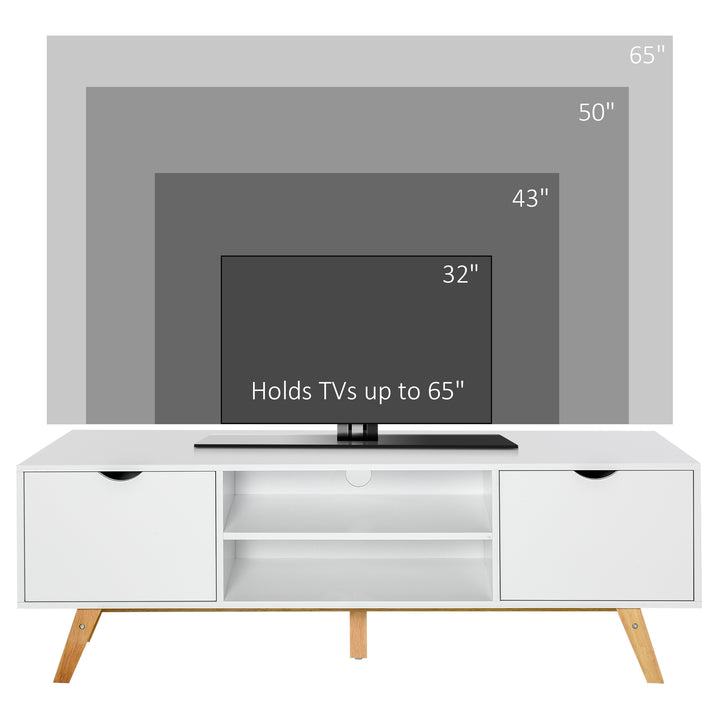 HOMCOM Particle Board 4-Compartment Media Unit White