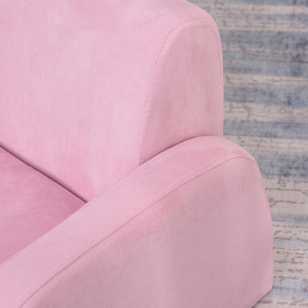 Kids Armchair Sofa Bed w/ Padded Wood Frame-Pink