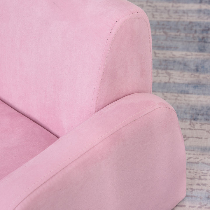 Kids Armchair Sofa Bed w/ Padded Wood Frame-Pink