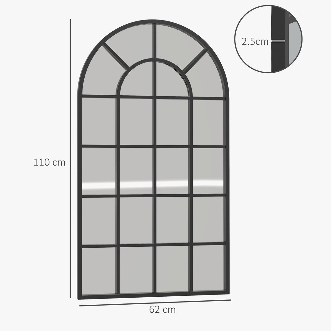 Arched Decorative Wall Mirror- Black