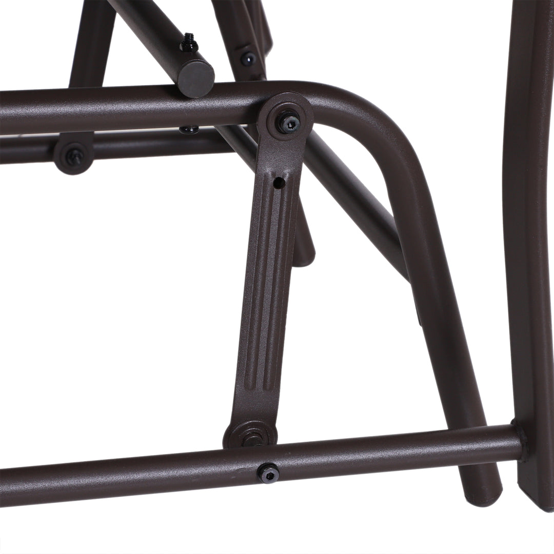 Garden Double Glider Rocking Chairs with Middle Table - Grey