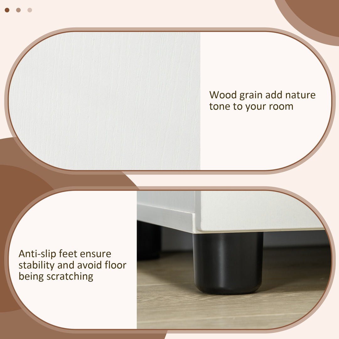 Vinsetto 2-Tier Locking Office Storage Cabinet File Organisation w/ Feet Melamine Coating Aluminium Handles 2 Keys Stylish White