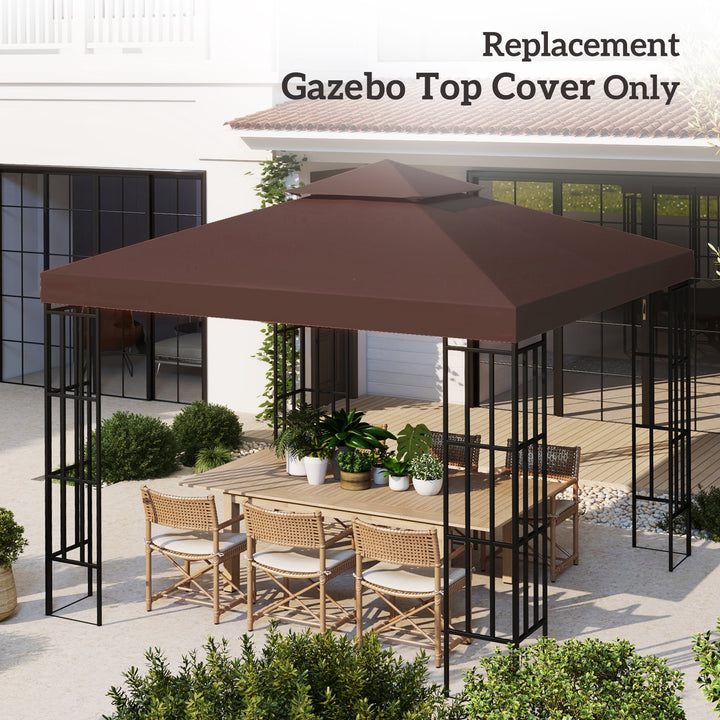 3 x 3(m) Gazebo Replacement Canopies Replacement Cover Spare Part Coffee (TOP ONLY)