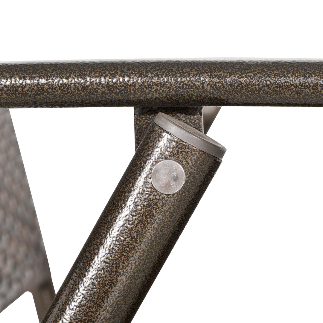 2pcs Folding Garden Chair Rattan Bistro Set with Armrest for Outdoor Steel Frame