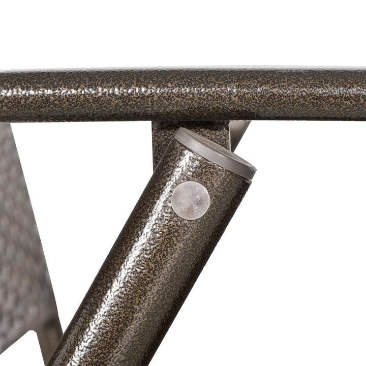 2pcs Folding Garden Chair Rattan Bistro Set with Armrest for Outdoor Steel Frame