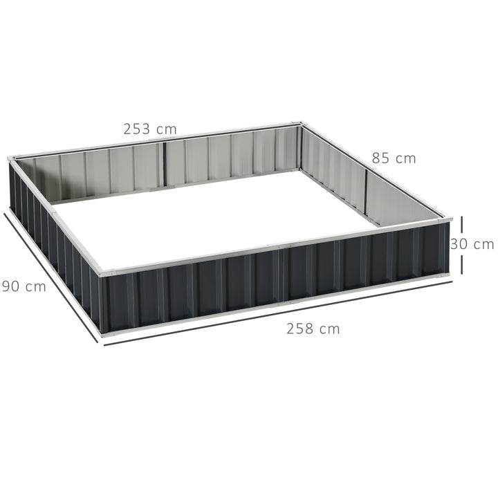 Metal Raised Garden Bed, DIY Large Steel Planter Box, No Bottom w/ A Pairs of Glove for Backyard, Patio to Grow Vegetables, Herbs, 258cmx90cm