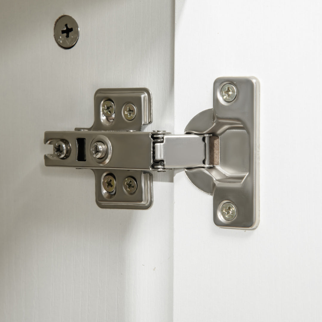 Vinsetto 2-Tier Locking Office Storage Cabinet File Organisation w/ Feet Melamine Coating Aluminium Handles 2 Keys Stylish White