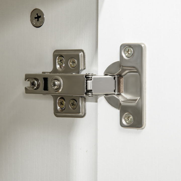 Vinsetto 2-Tier Locking Office Storage Cabinet File Organisation w/ Feet Melamine Coating Aluminium Handles 2 Keys Stylish White