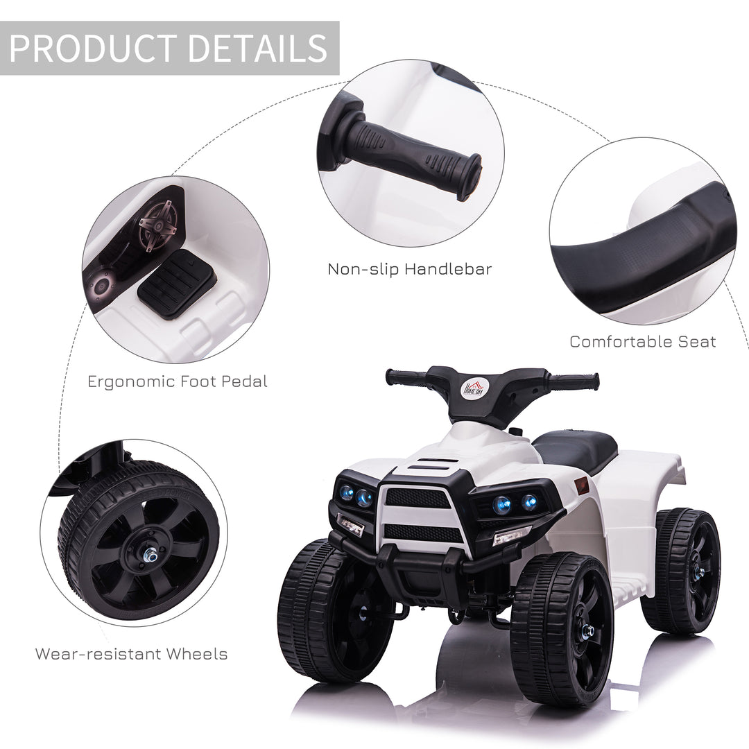 6 V Kids Ride on Cars Quad Bike for 18-36 months White+Black