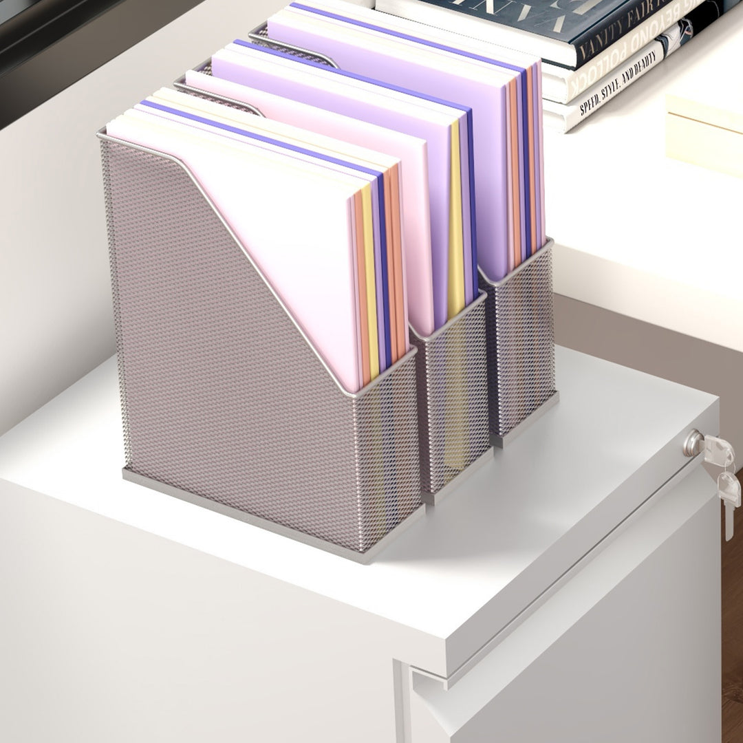 Vinsetto 2-Drawer Mobile Filing Cabinet on Wheels, Steel Lockable File Cabinet with Adjustable Hanging Bar for Letter, A4 and Legal Size, White