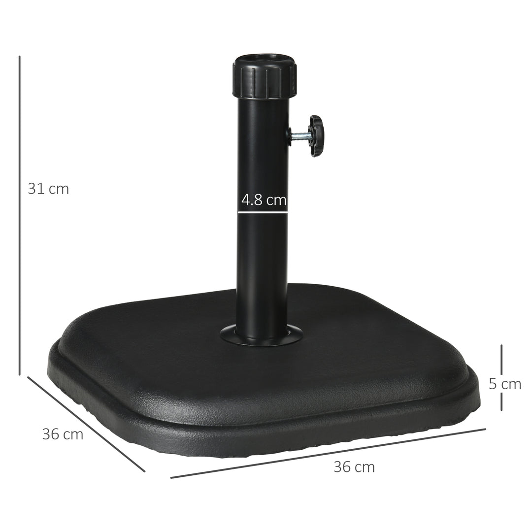 Concrete Garden Parasol Base Holder, Black