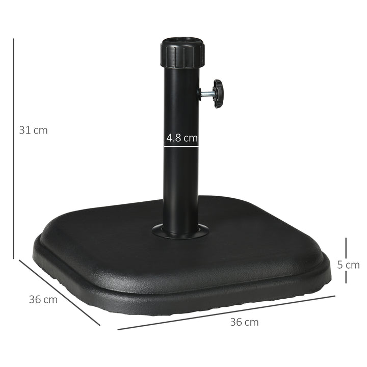 Concrete Garden Parasol Base Holder, Black