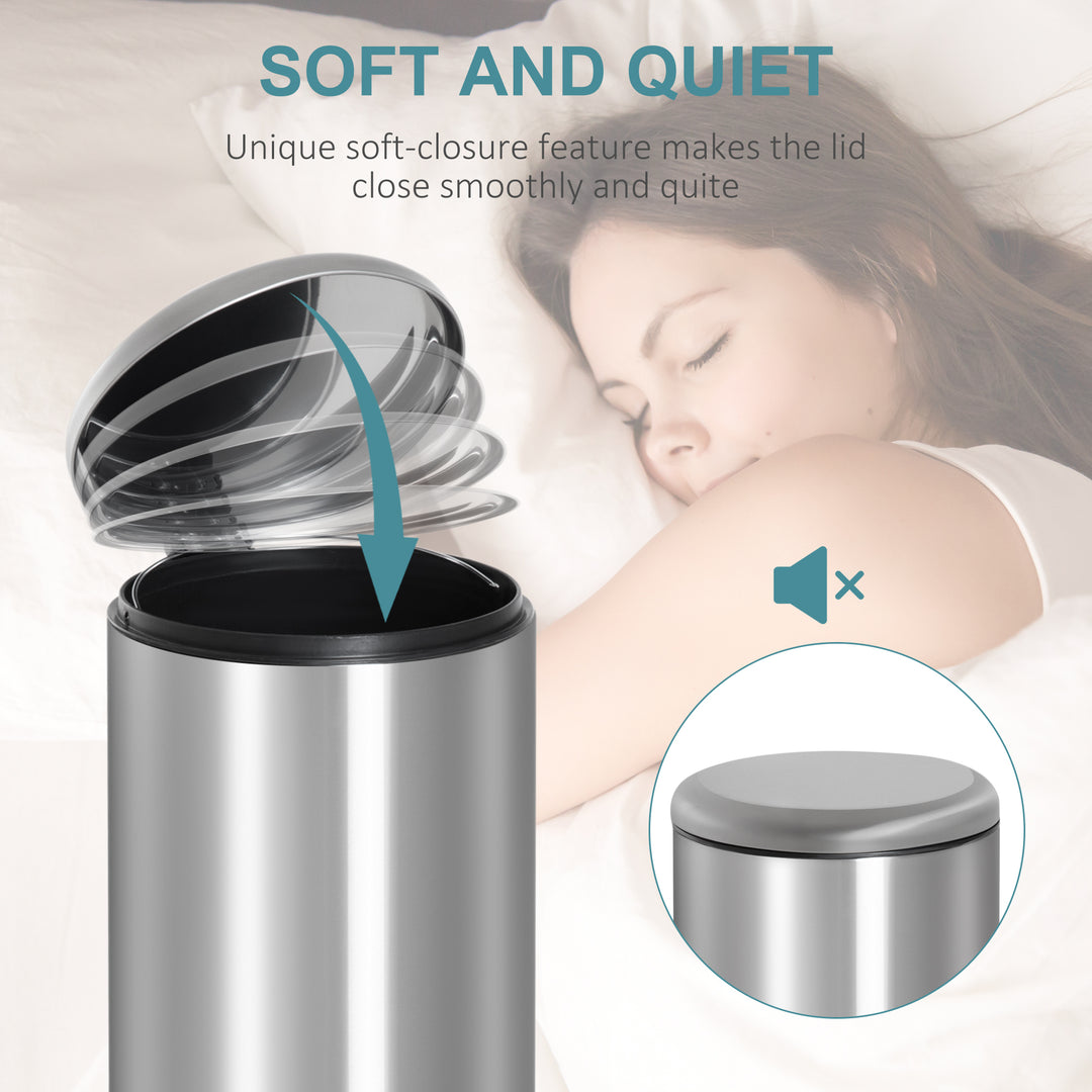 Foot Pedal Bin Stainless Steel Metal Waste Rubbish Lid Kitchen Garbage 30L