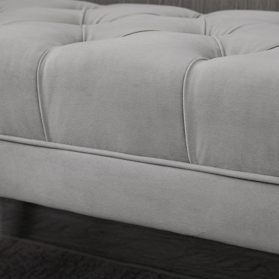 Entryway Bench, Bed End Bench, Button Tufted Window, Bedroom, Hallway, Grey