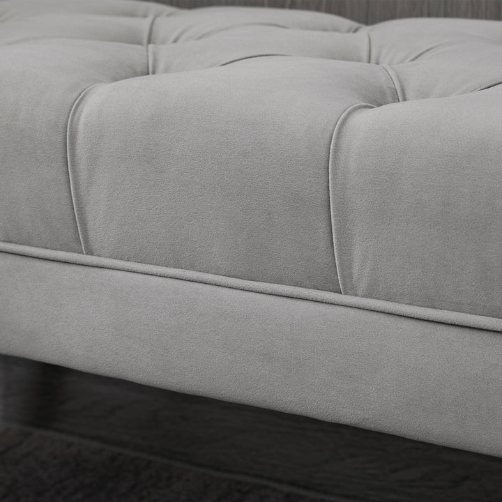 Entryway Bench, Bed End Bench, Button Tufted Window, Bedroom, Hallway, Grey