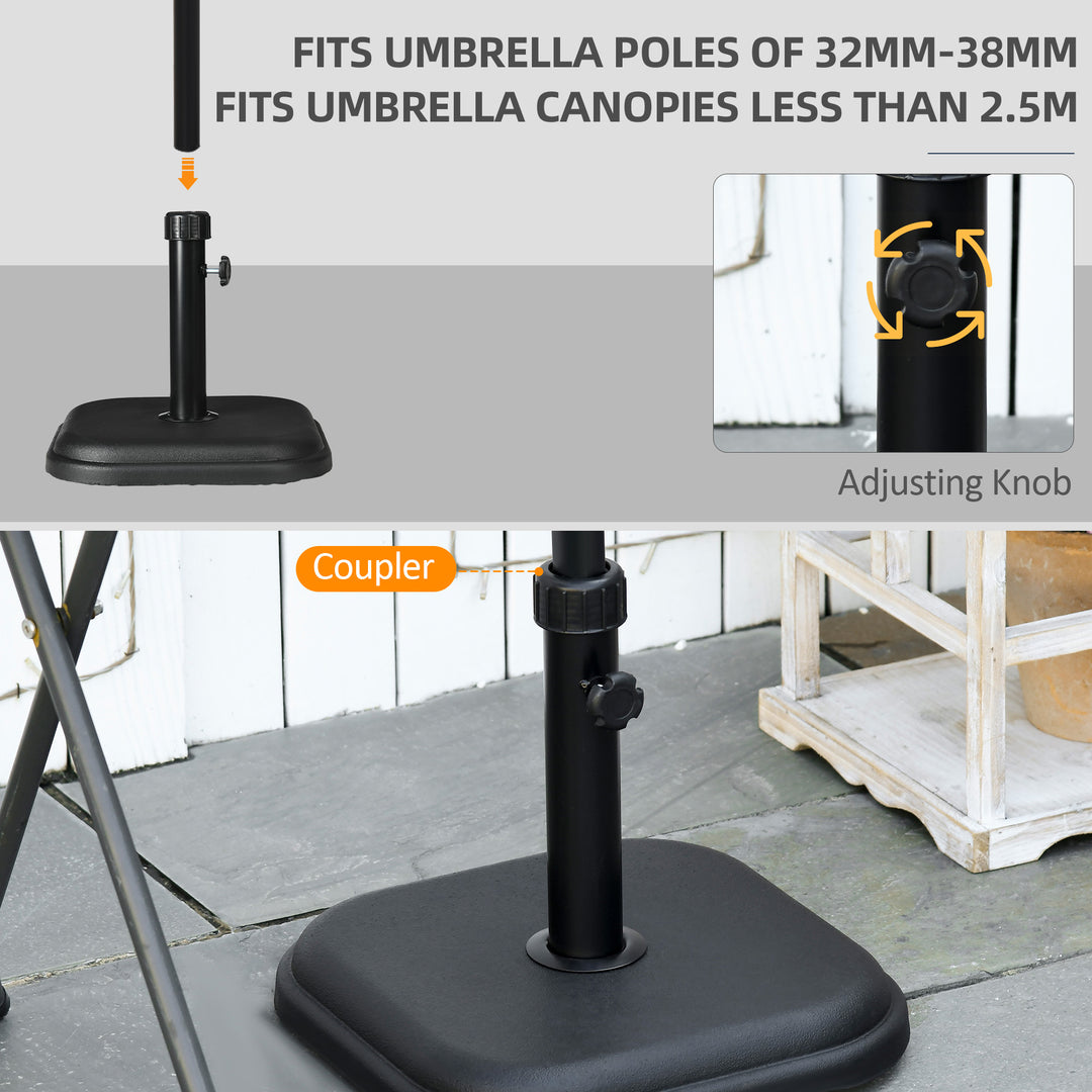 Concrete Garden Parasol Base Holder, Black