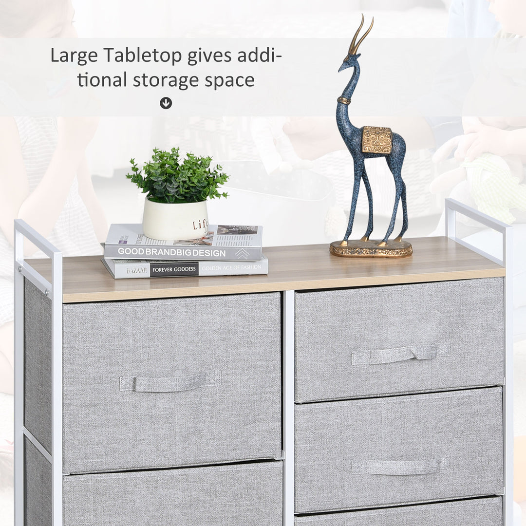 5 Drawer Linen Storage Chest Dresser - Grey