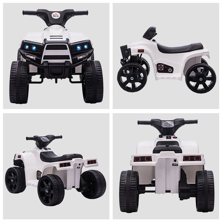 6 V Kids Ride on Cars Quad Bike for 18-36 months White+Black