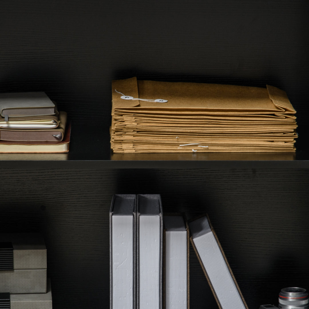 Vinsetto 2-Tier Locking Office Storage Cabinet File Organisation w/ Feet Melamine Coating Aluminium Handles 2 Keys Stylish Black