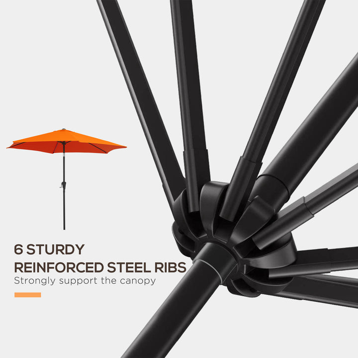 Outsunny 2.7M Patio Tilt Umbrella Sun Parasol Outdoor Garden Sun Shade Aluminium Frame with Crank(Orange)