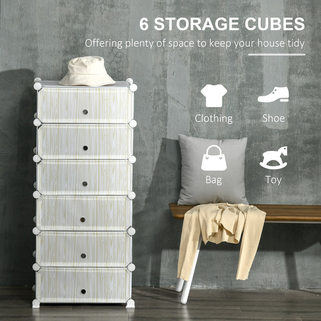 Six Cube Modular Storage Storage Unit - White