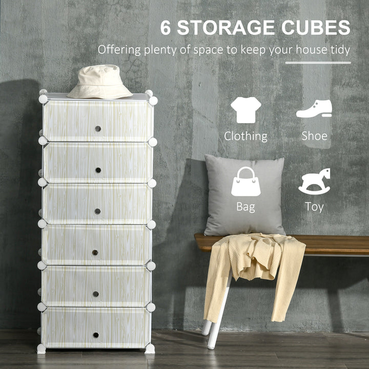 Six Cube Modular Storage Storage Unit - White