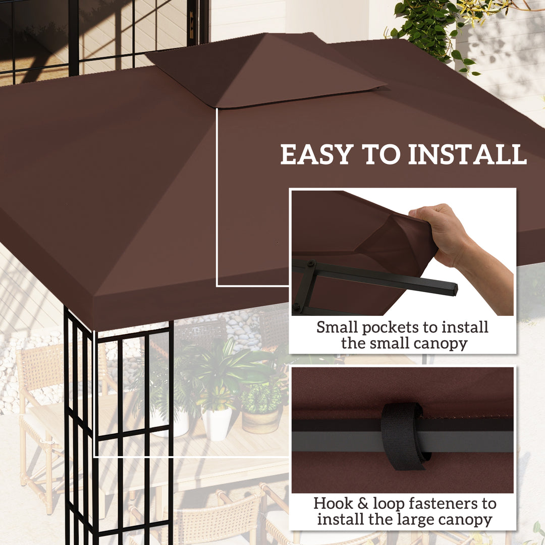 3 x 3(m) Gazebo Replacement Canopies Replacement Cover Spare Part Coffee (TOP ONLY)