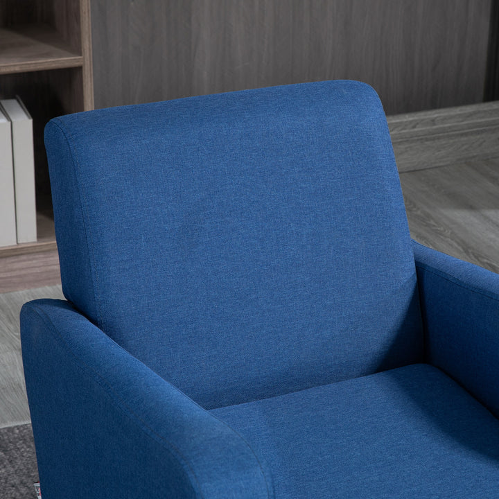 Modern Accent Chair, Occasional Chair w/ Wood Legs-Blue