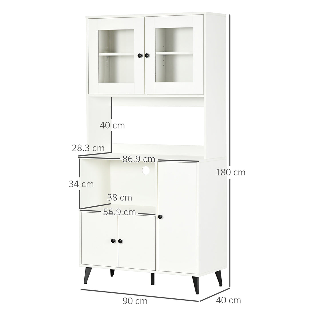 Freestanding Kitchen Cupboard, Modern Kitchen Storage Cabinet - White