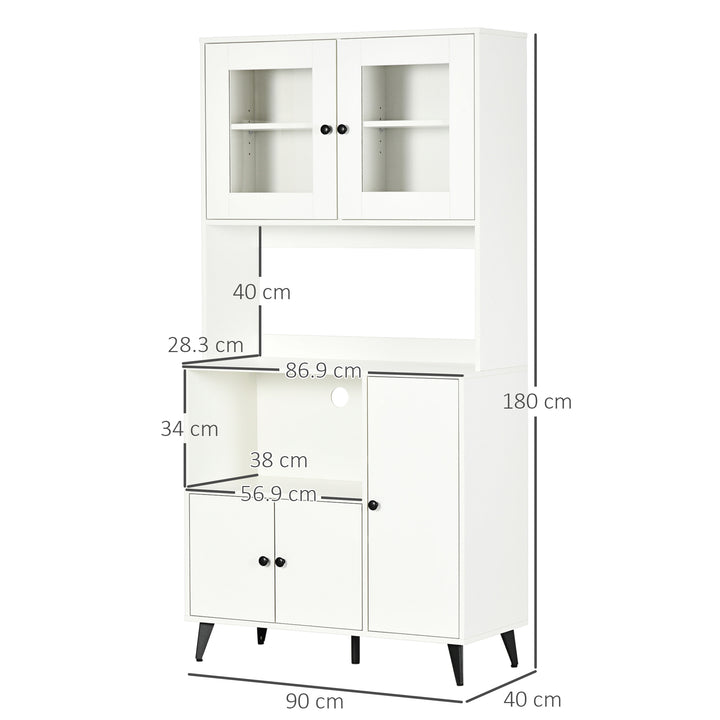 Freestanding Kitchen Cupboard, Modern Kitchen Storage Cabinet - White