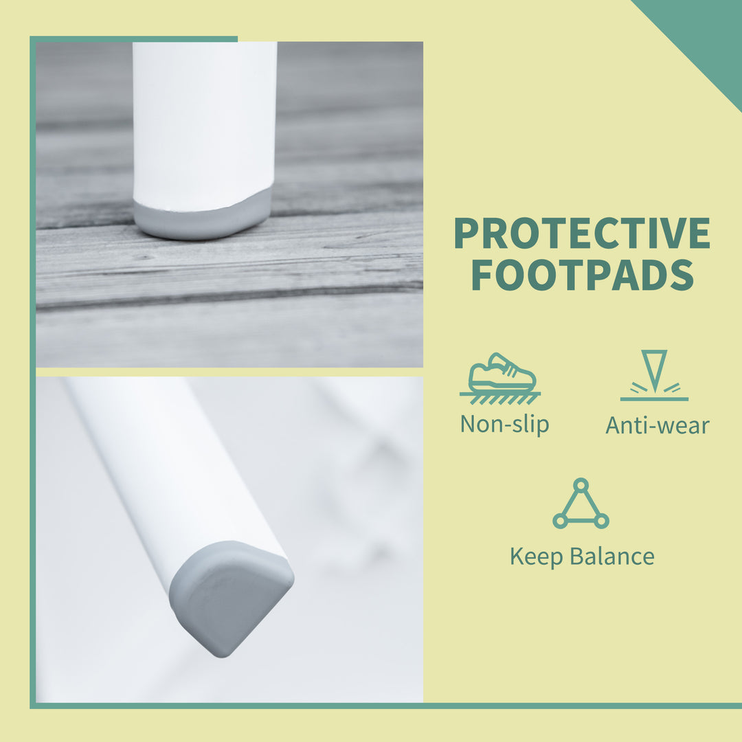 Garden Side Table Outdoor Square Coffee End Table for Drink Snack, White