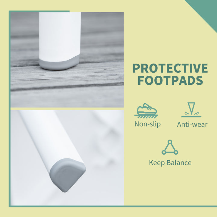 Garden Side Table Outdoor Square Coffee End Table for Drink Snack, White