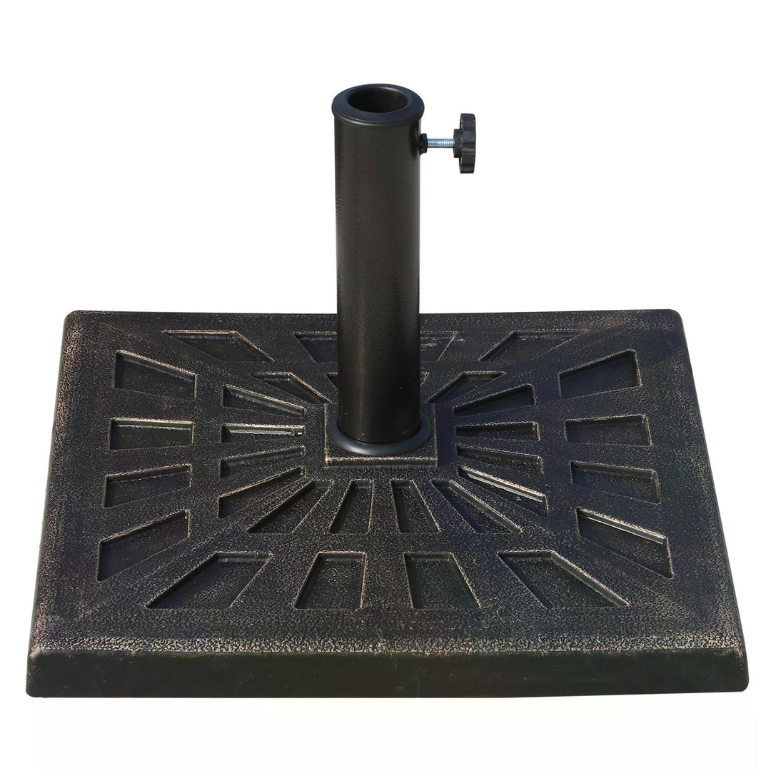 15kg Parasol Base Durable Patterned Garden Patio Square Umbrella Stand Base Bronze