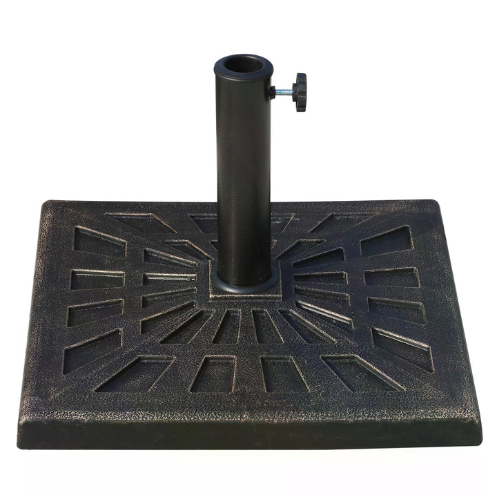 15kg Parasol Base Durable Patterned Garden Patio Square Umbrella Stand Base Bronze