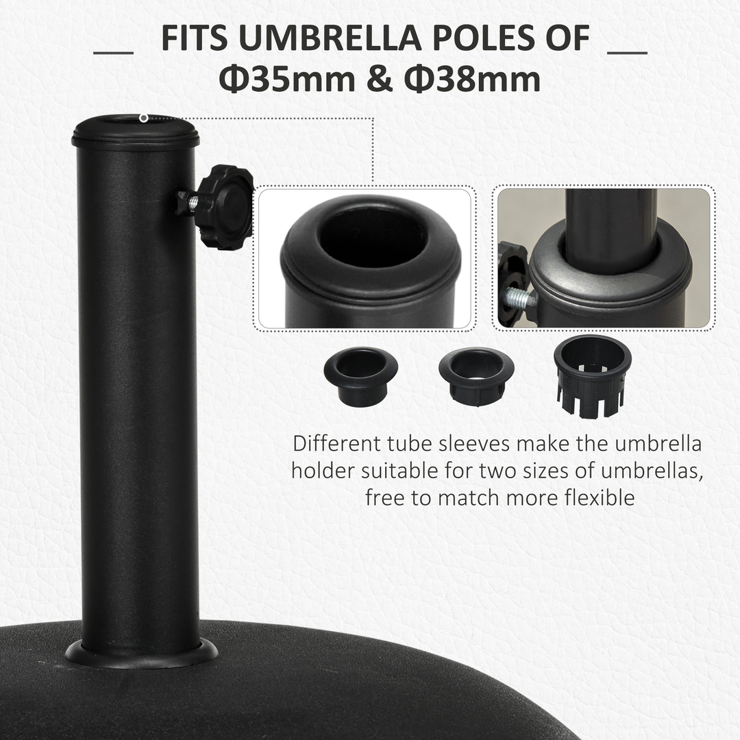 20kg Parasol Base Heavy Duty Cement Umbrella Base Round-Grey/Black