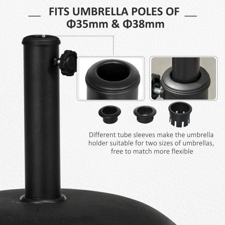 20kg Parasol Base Heavy Duty Cement Umbrella Base Round-Grey/Black