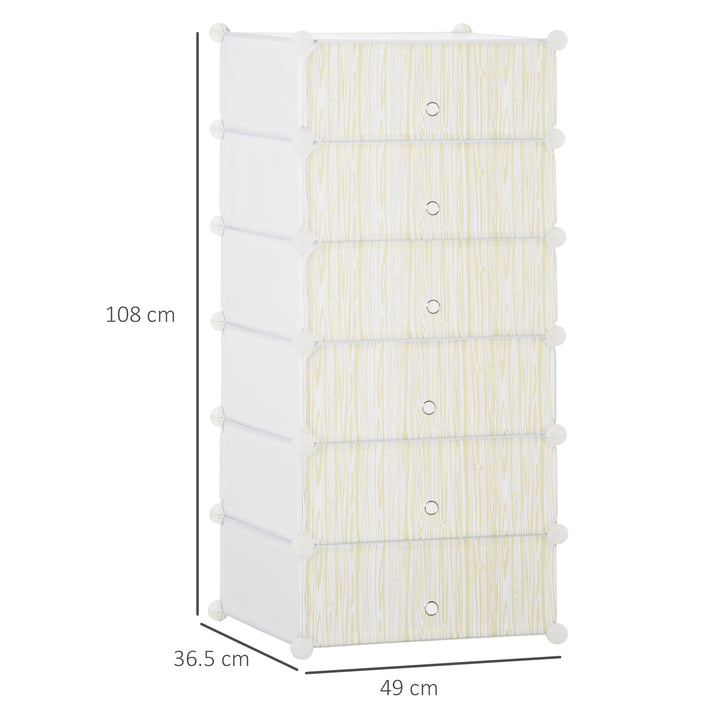 Six Cube Modular Storage Storage Unit - White