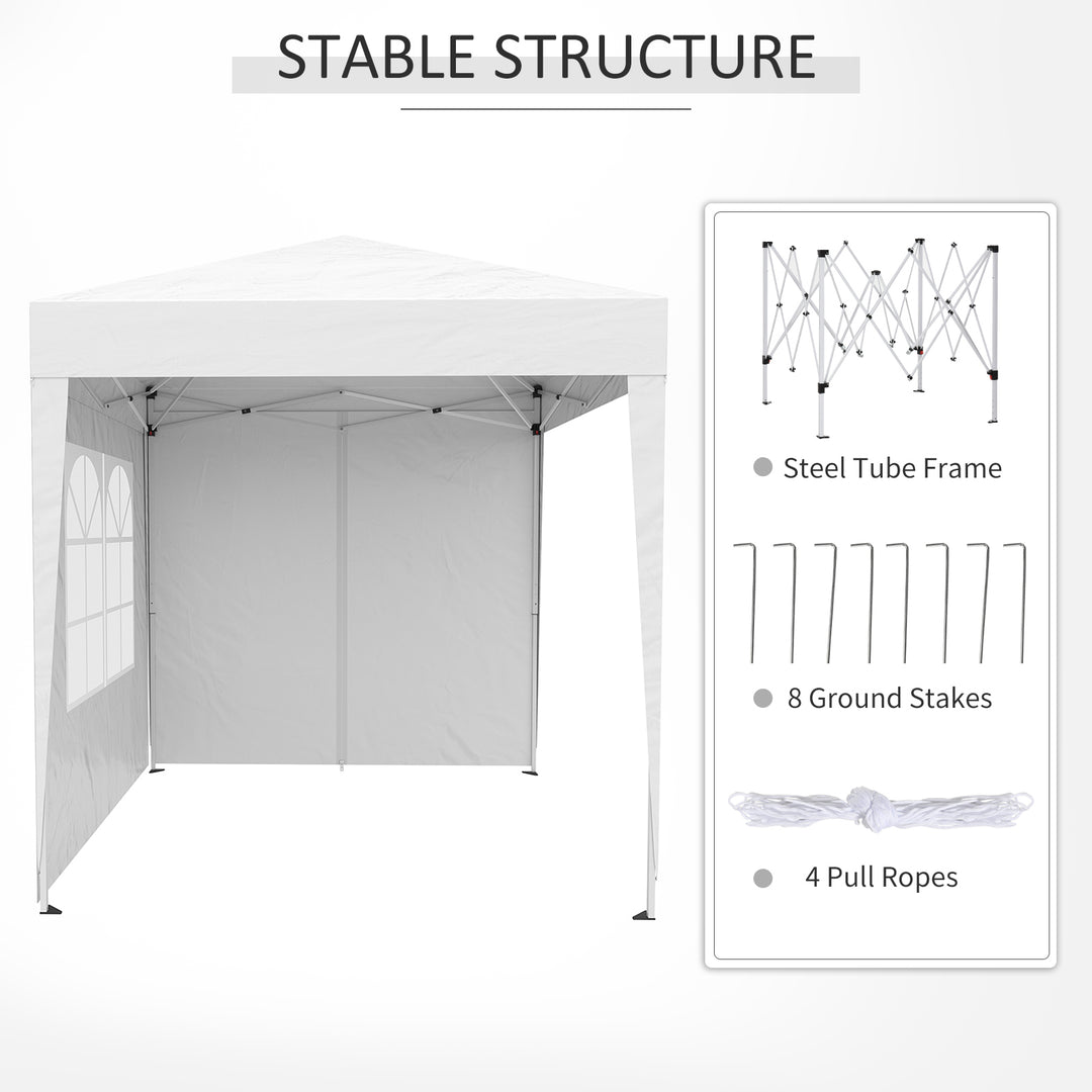Pop Up Gazebo Canopy Party Tent Wedding Awning -White