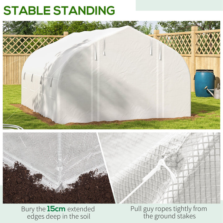 Walk-in Polytunnel Greenhouse, Tunnel Warm House Tent-White