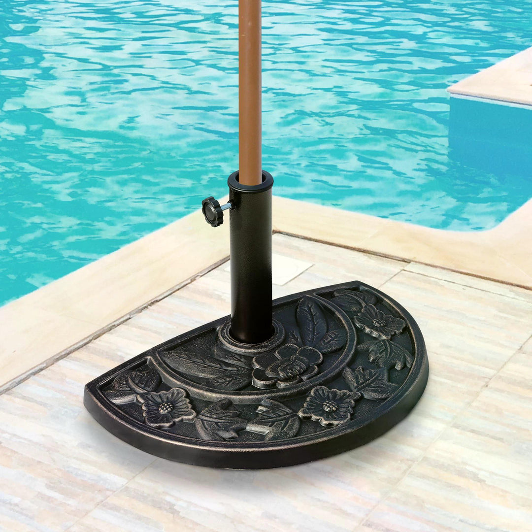 Heavy Duty Parasol Umbrella Base, Resin-Bronze Colour