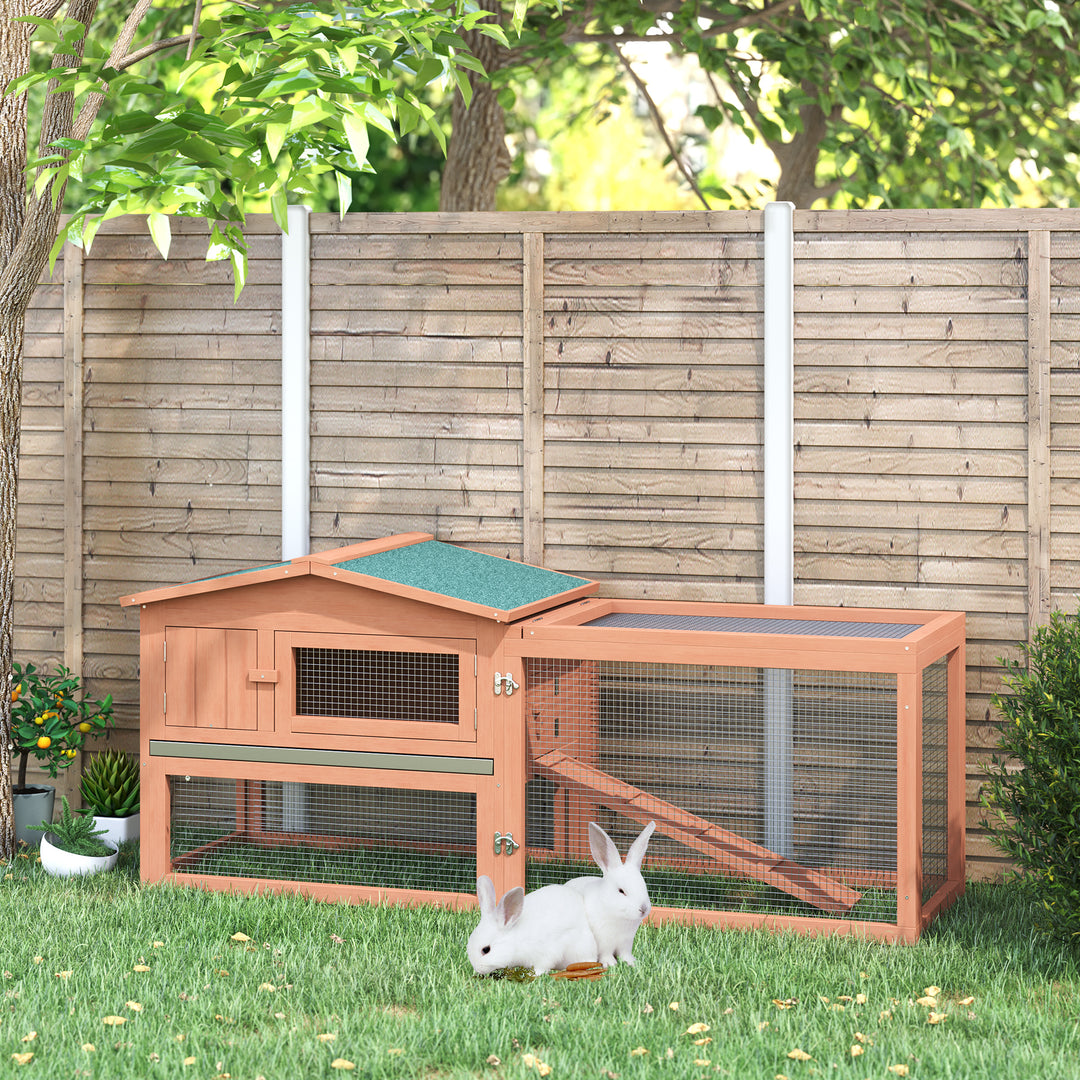 2 Floor Wooden Rabbit Hutch Bunny Cage House Chicken Coop Outdoor Garden Backyard 158 x 58 x 68 cm