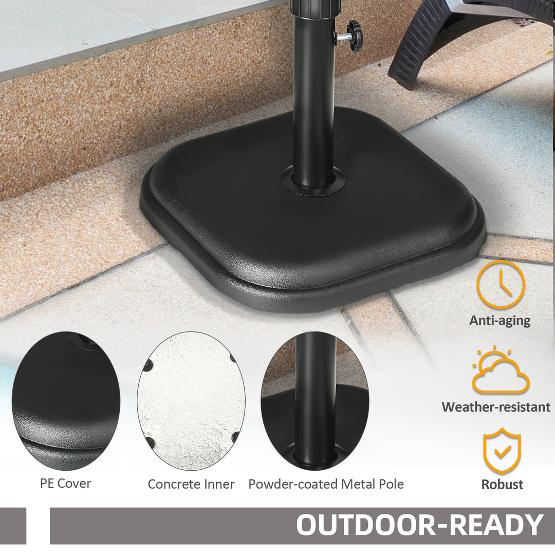 Concrete Garden Parasol Base Holder, Black