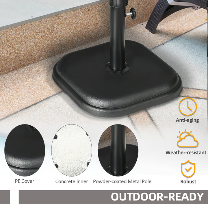 Concrete Garden Parasol Base Holder, Black