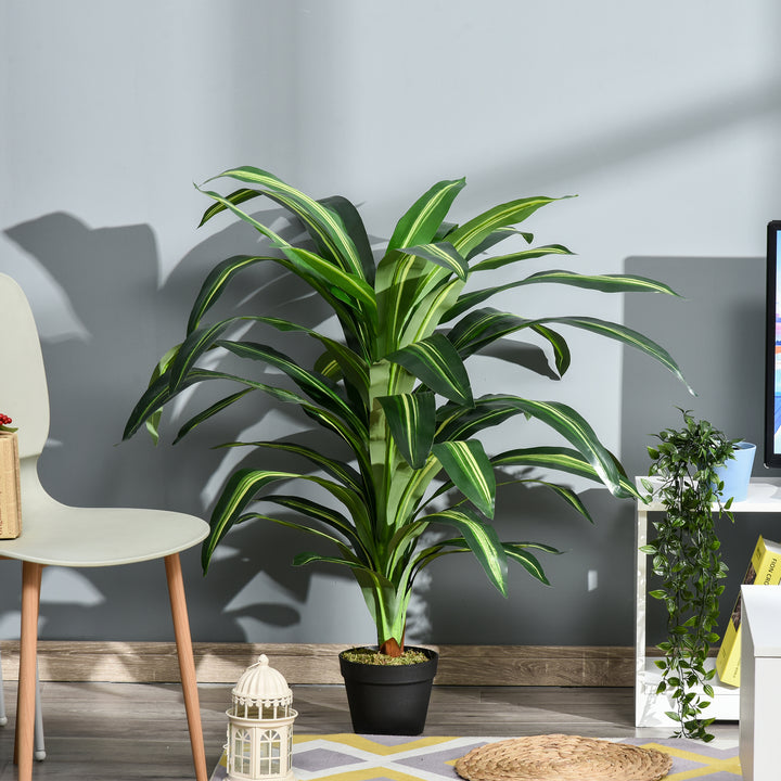 Artificial Dracaena Tree Decorative Plant, Fake Tropical Tree- Green