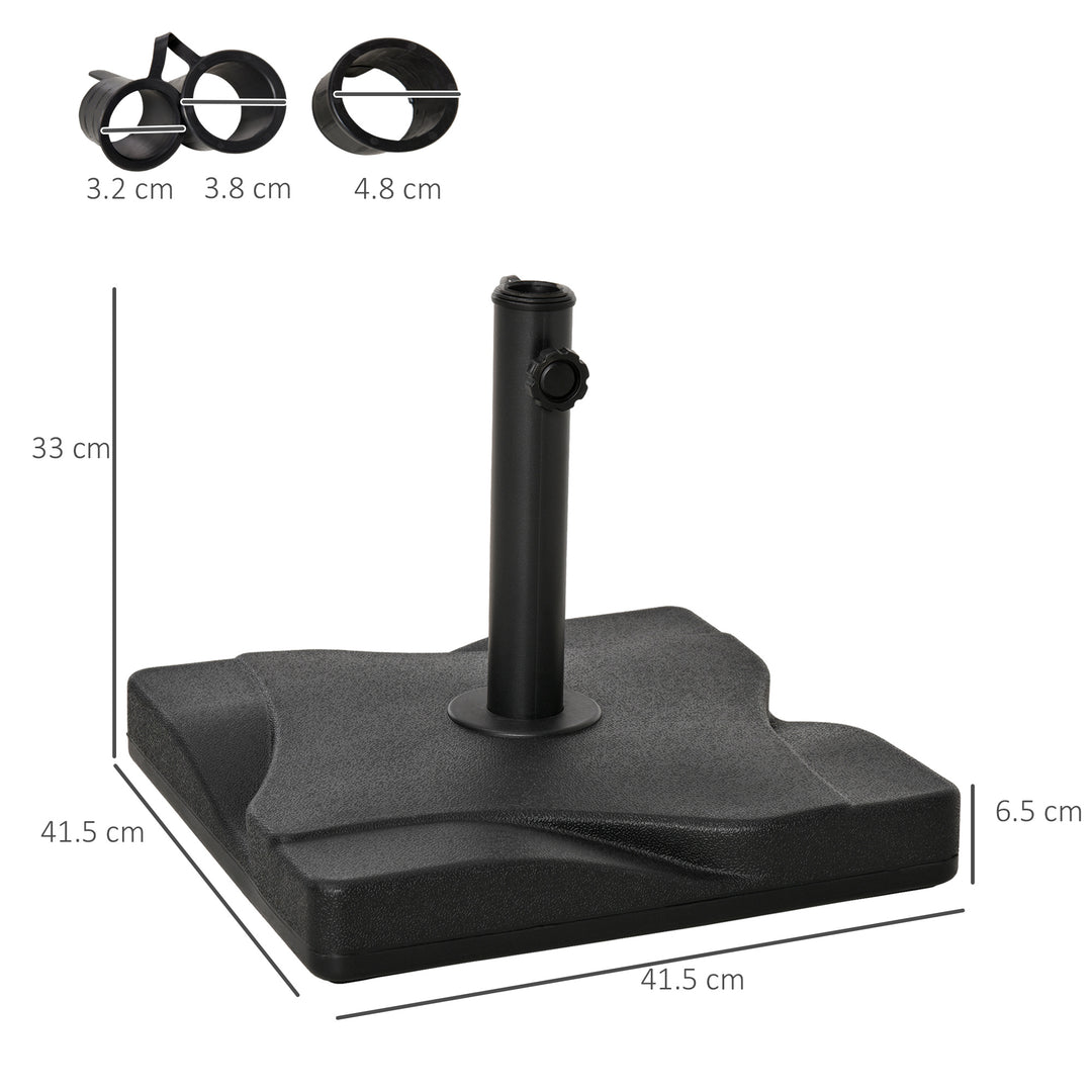 Square Cement Parasol Base Umbrella Weight Stand Black