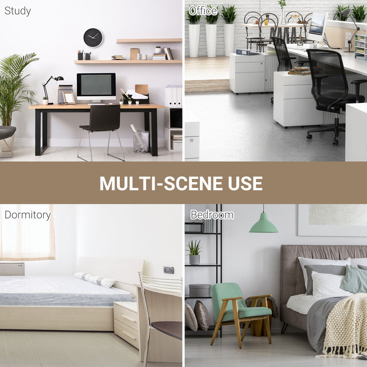 Computer Desk PC Writing Table Home Office Workstation Adjustable Feet Stable Work Study w/ Metal Frame Oak Black