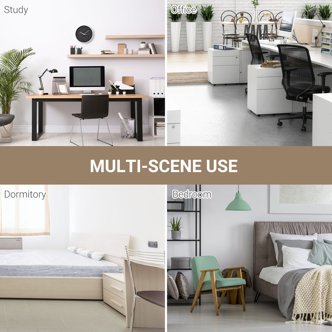 Computer Desk PC Writing Table Home Office Workstation Adjustable Feet Stable Work Study w/ Metal Frame Oak Black