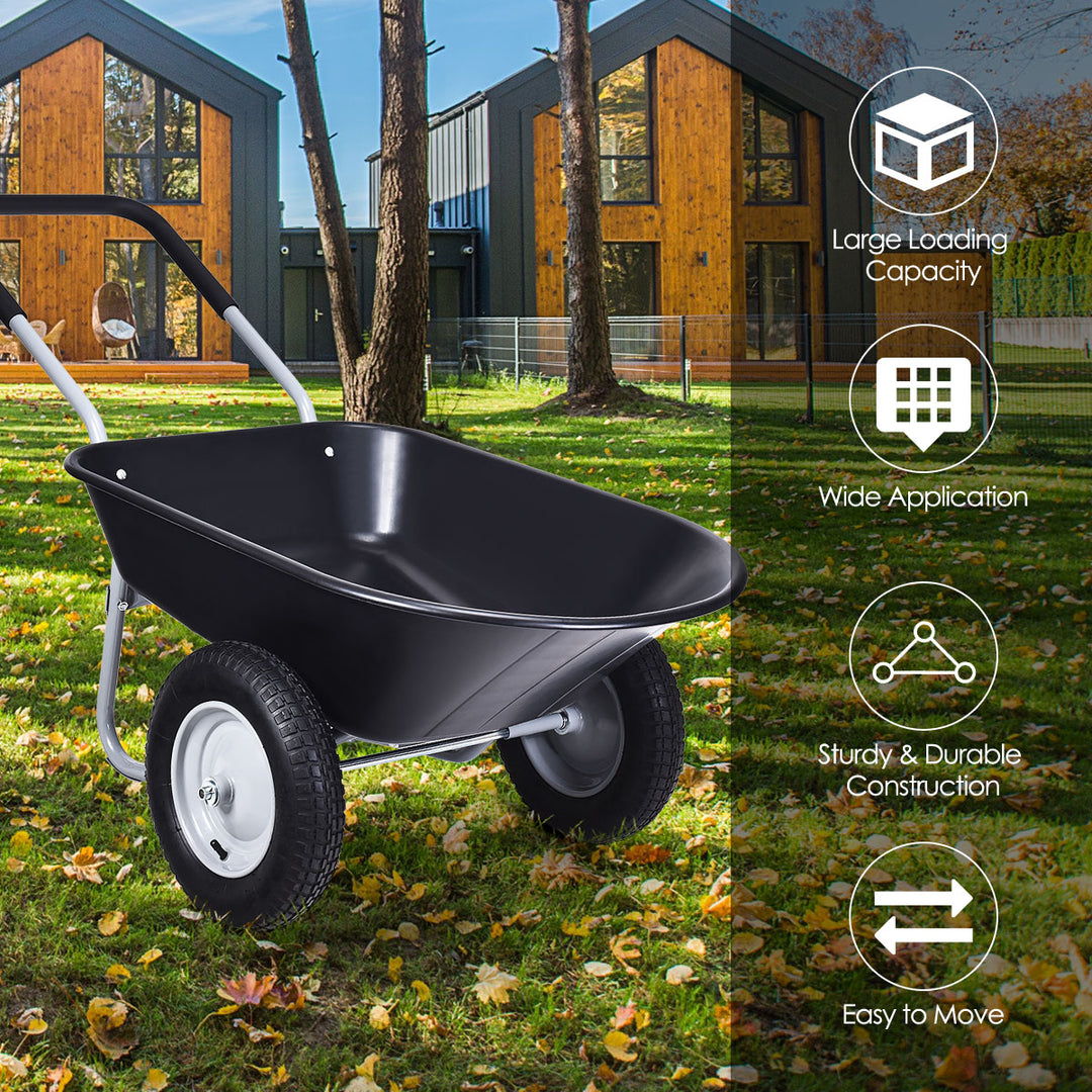 Wheelbarrow with Pneumatic Tires 150KG-Black