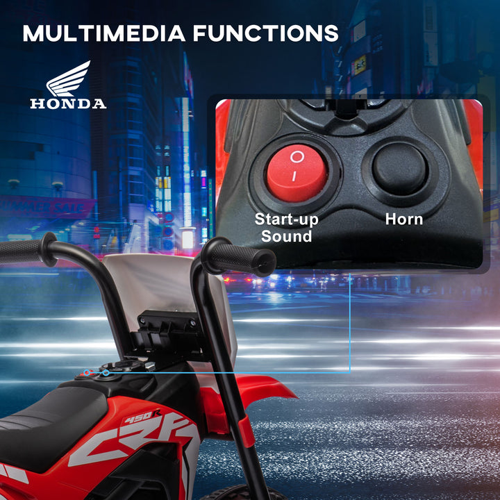 Kids Motorbike, 3 Wheels Kids Electric Bike with Horn-Red