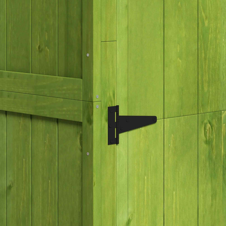 Outsunny Garden Shed Vertical Utility 3 Shelves Shed Wood Outdoor Garden Tool Storage Unit Storage Cabinet, 77 x 54.2 x 179cm - Green